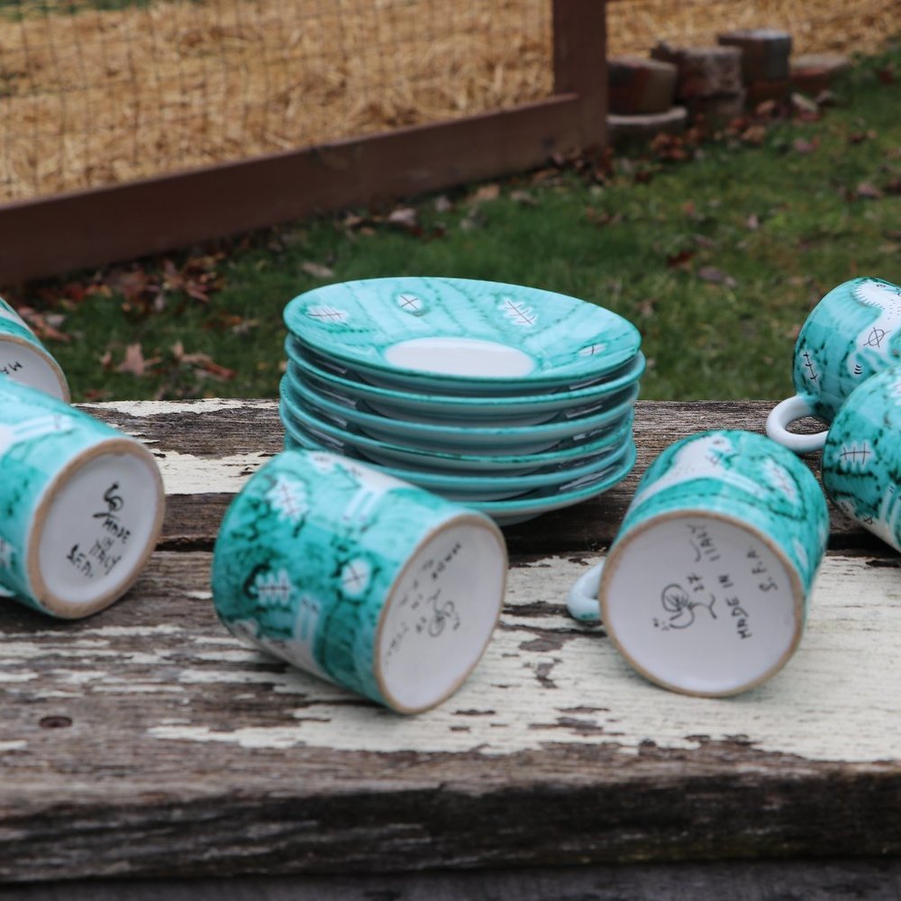 Vintage Italia Bitossi Hand Painted Tea Set - Picture 5 of 8